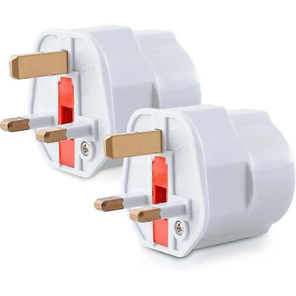 2 pcs Plug Adapter Type G Model France to Compact Travel Compatible with Multiple Countries