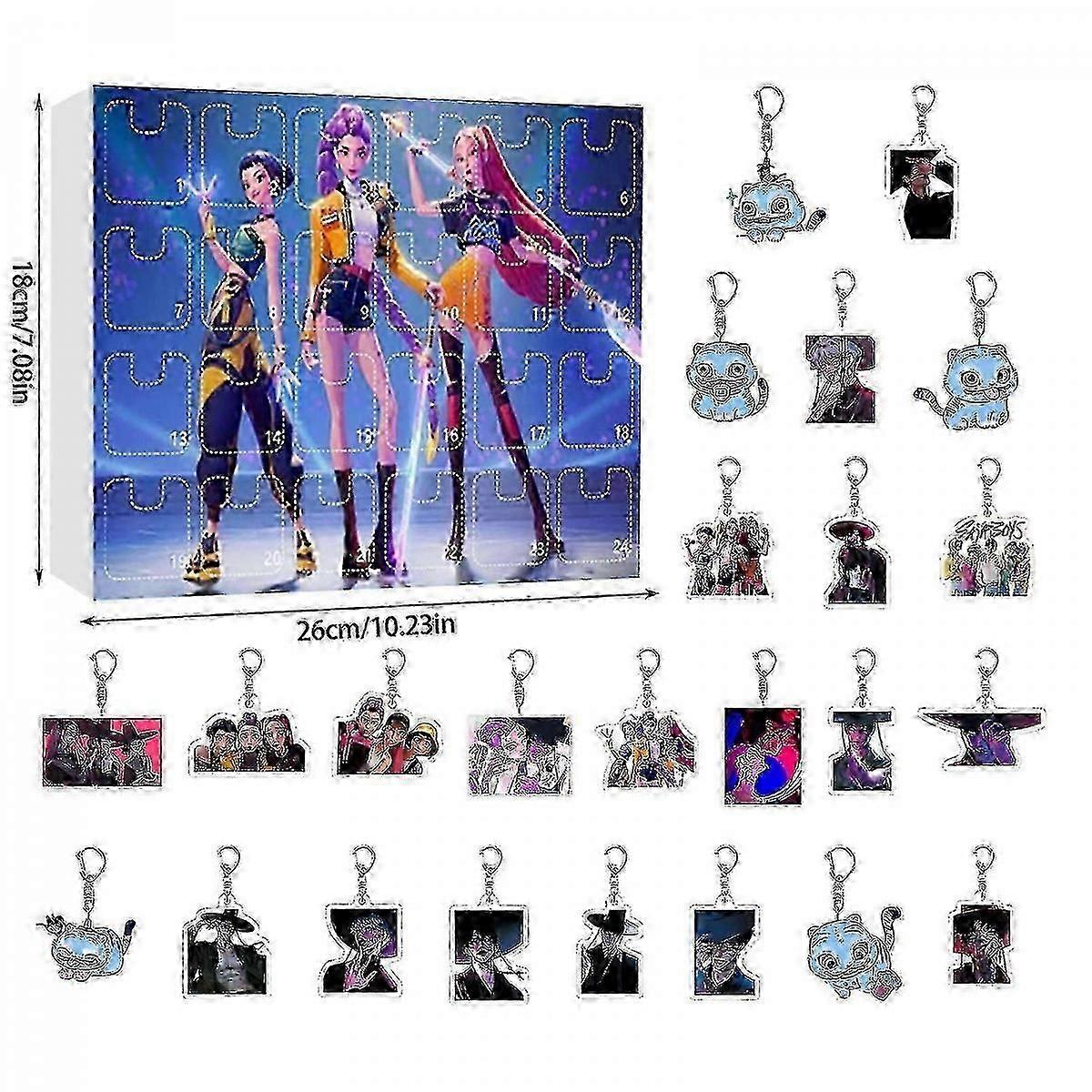 Εξαιρετικό σετ ακρυλικού ημερολογίου Advent K-pop Demon Hunters με δώρο 24 ημέρες έκπληξη για θαυμαστές και παιδιά