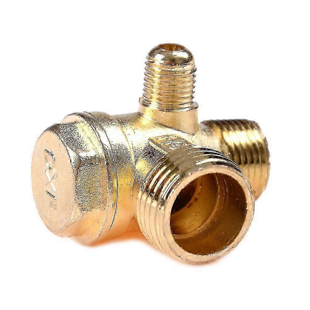 3-Port Brass Male Thread Check Valve for Air Compressor Fitting Tool Edition 1107