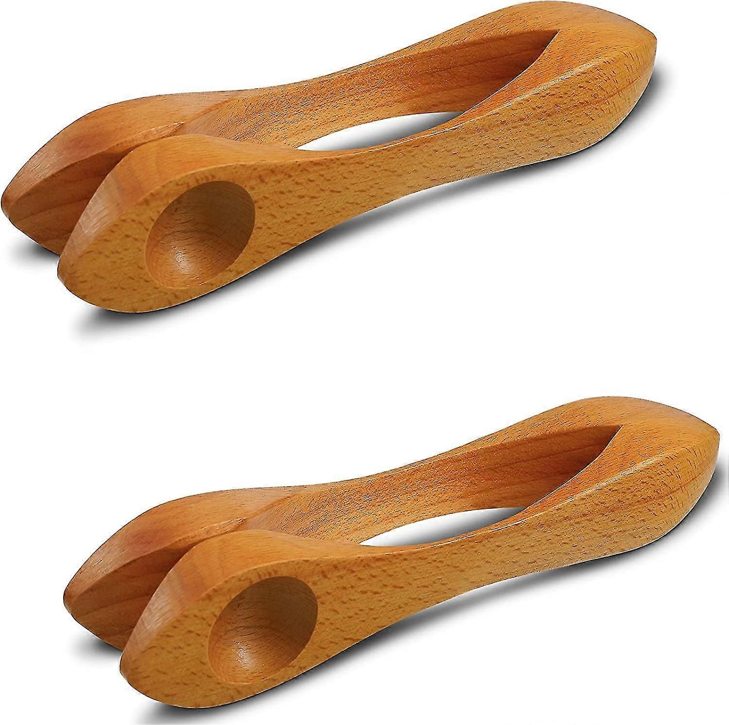 2 قطعة ملاعق موسيقية خشبية آلة قرع شعبية ملاعق قرع تقليدية طبيعية