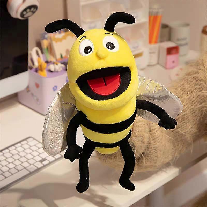 30cm/11.81in Bee Hand Puppet, Plush Toy with Openable Mouth, Parent-Child Interactive Role Play Prop, Kids' Fun Soothing Companion