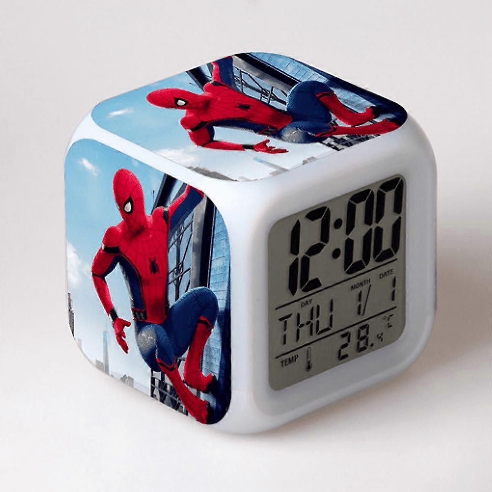LED Alarm Clock with Spider_Man Pattern - Glowing Digital Desk Clock, Compatible with HTNL#690, Colorful Gift for Kids & Adults