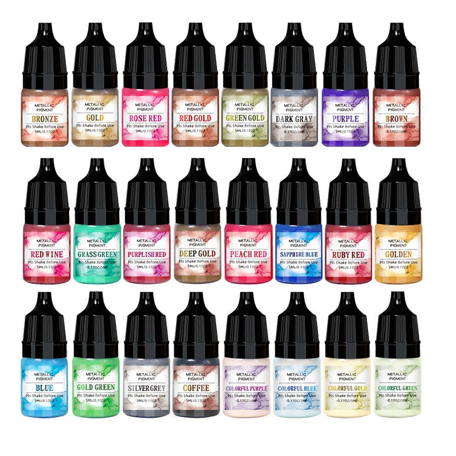 Set of 24 Resin Dye Craft Pigments Epoxy Resin Dye Concentrated Resin Colorant for Projects Paintings and Accessories Multicolor