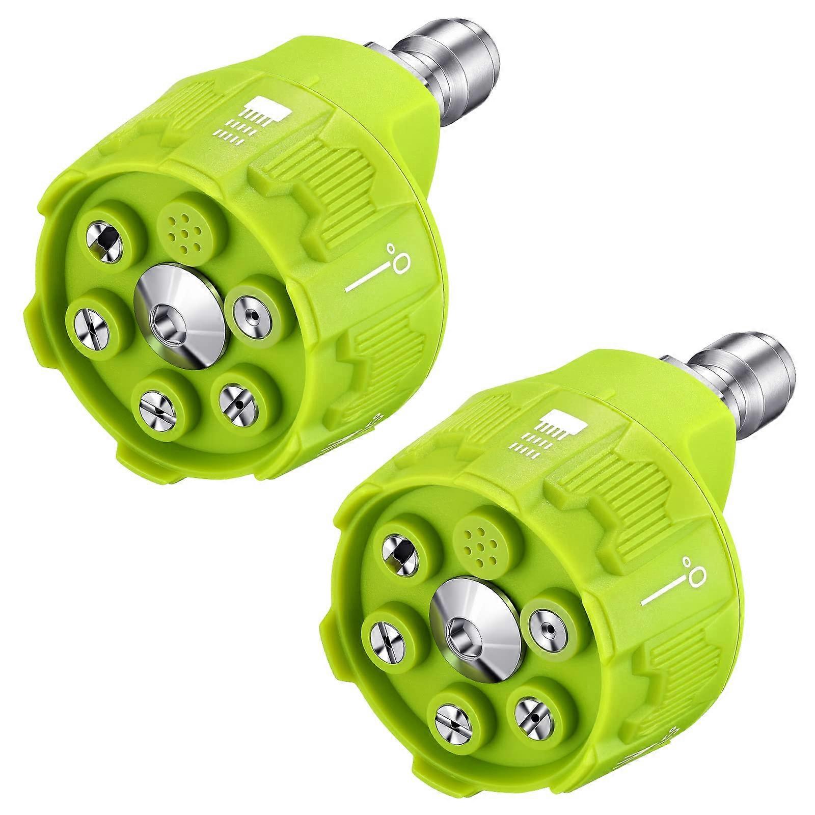 6In1 Pressure Washer Spray Nozzle 2Pack With 1/4 Inch Quick Changeover And Adjustable Plug Connect 4000 PSI