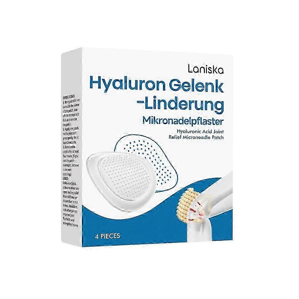 Hyaluron Joint Relief Microneedle Patch - صندوق 4 قطع لتخفيف الآلام طويل الأمد ، خفيف الوزن ومرن للركبتين والكتفين والمفاصل