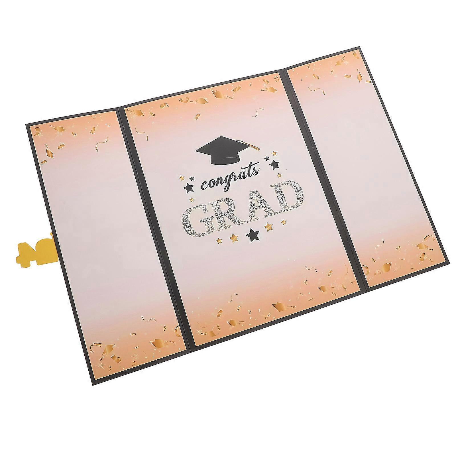 Black Graduation Guest Signature Book with One Sign in Message Book