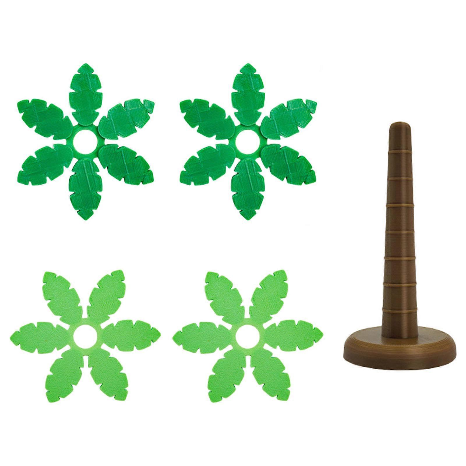 Coconut Tree Shape Coaster Plastic Trivets Set with Holder Stand For Drink Coffee Cup Table Protective And Decoration Multicolor