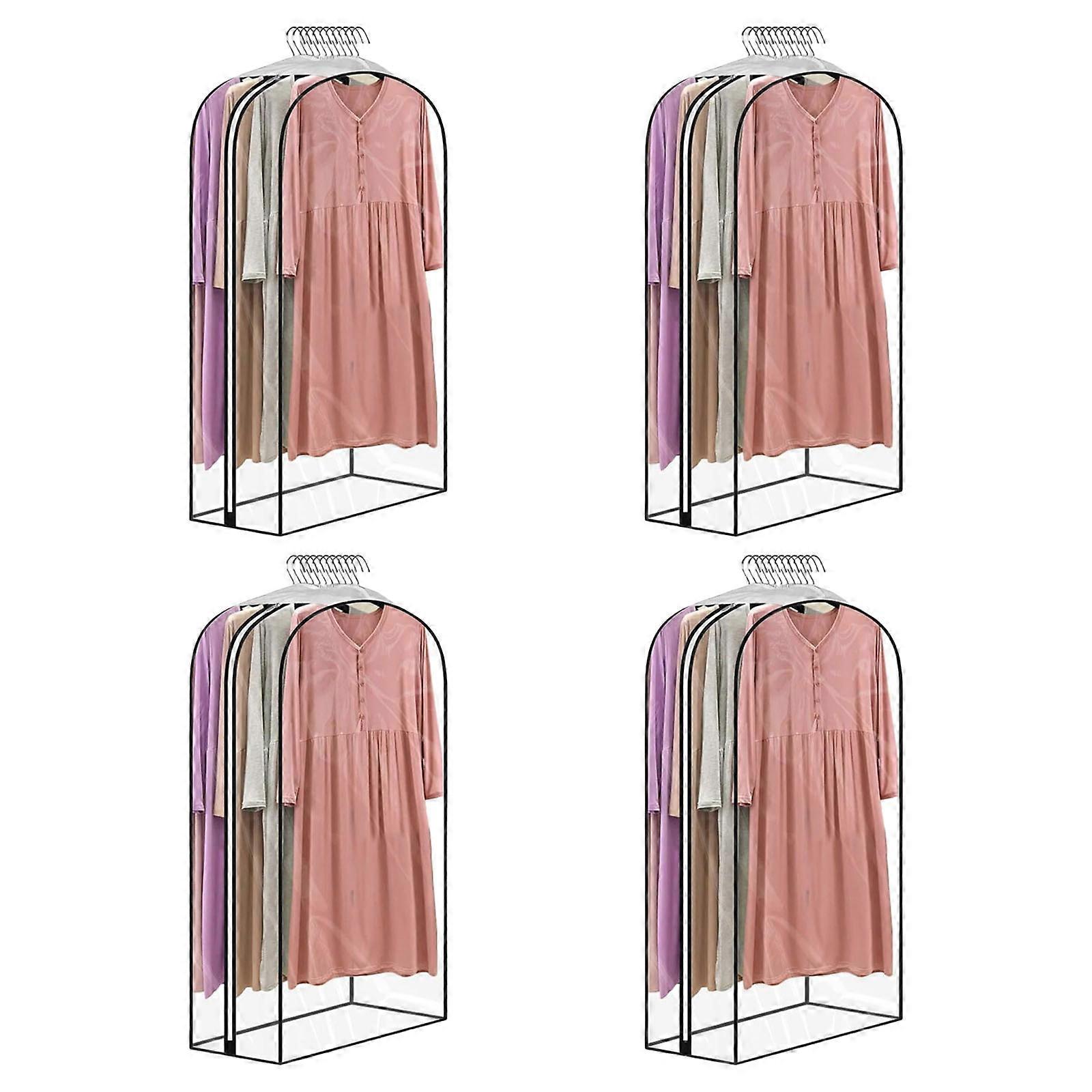 PEVA Garment Hanging Bag Transparent Waterproof Dustproof Full Enclosure Clothes Protector For Home Travel Use  Medium size