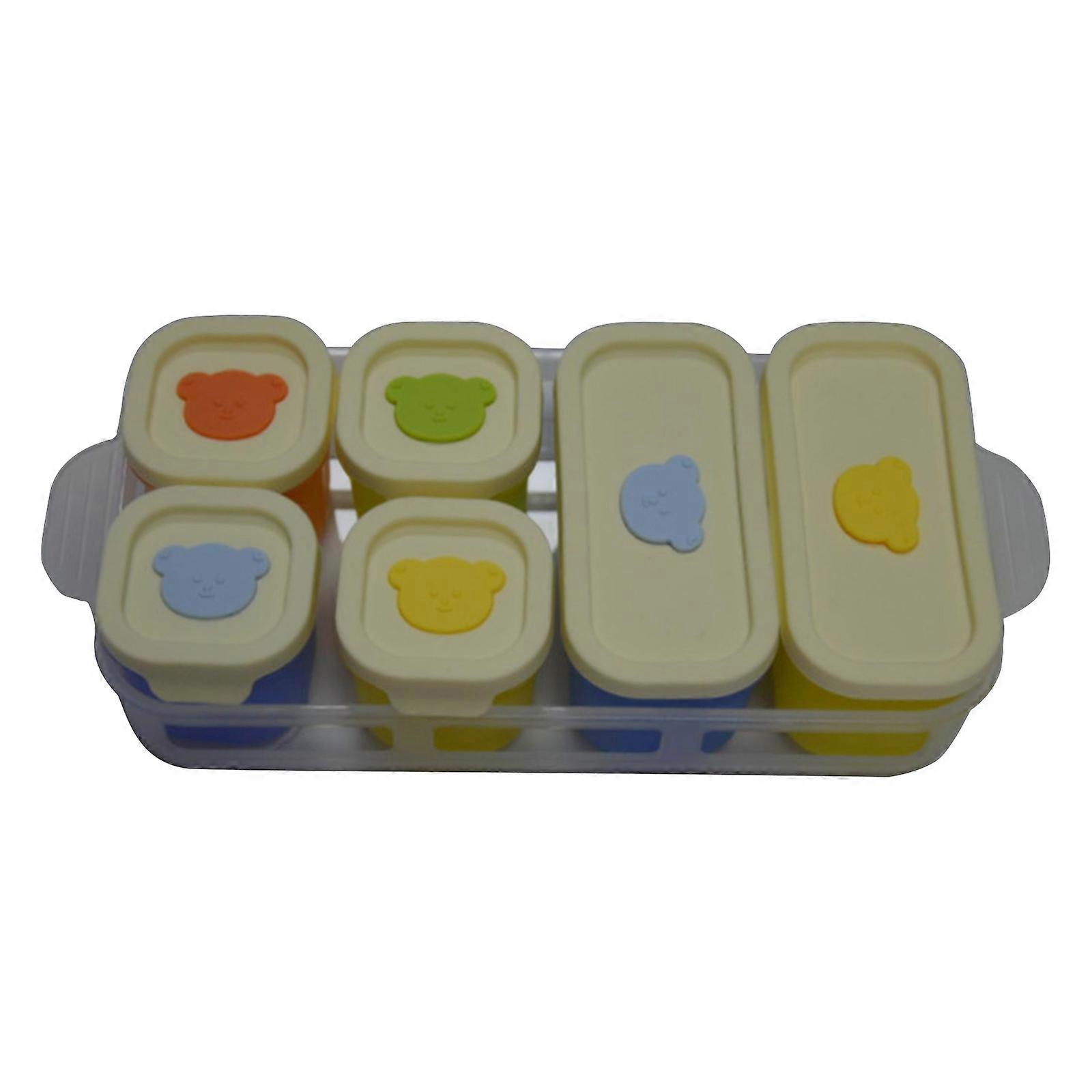 Infant Food Storage Freezer Tray With Nonslip Base 4 Cell Silicone Container Microwave Safe Design For Homemade Puree Meal Prep  2 large 4 small set2