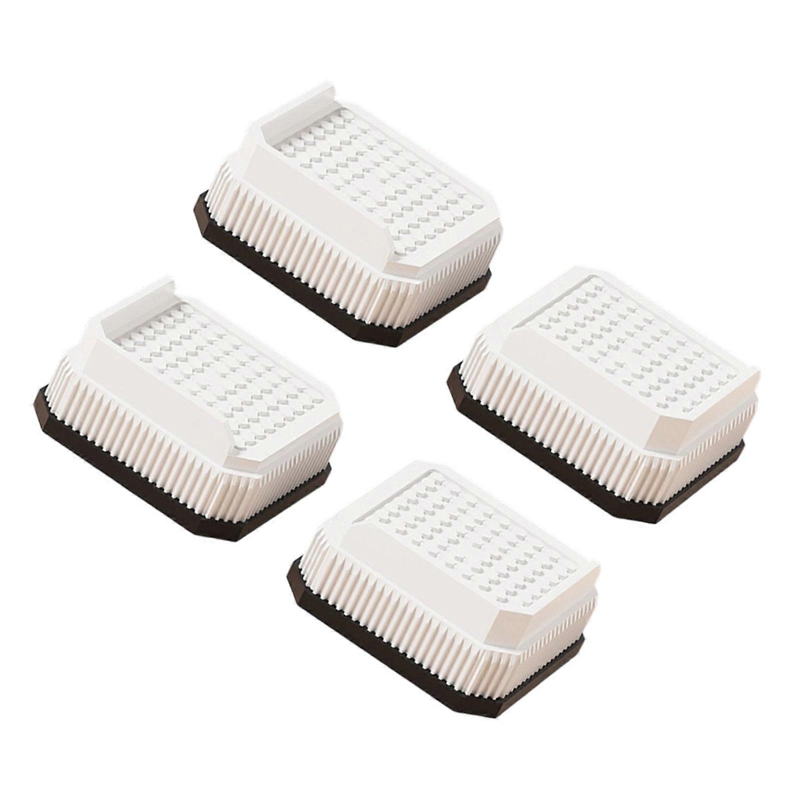 4 Pieces Plastic Stackable Leg Risers Universal for Sofa Bed Coffee Table Height Adjustment Anti Slip Support Pads  square white