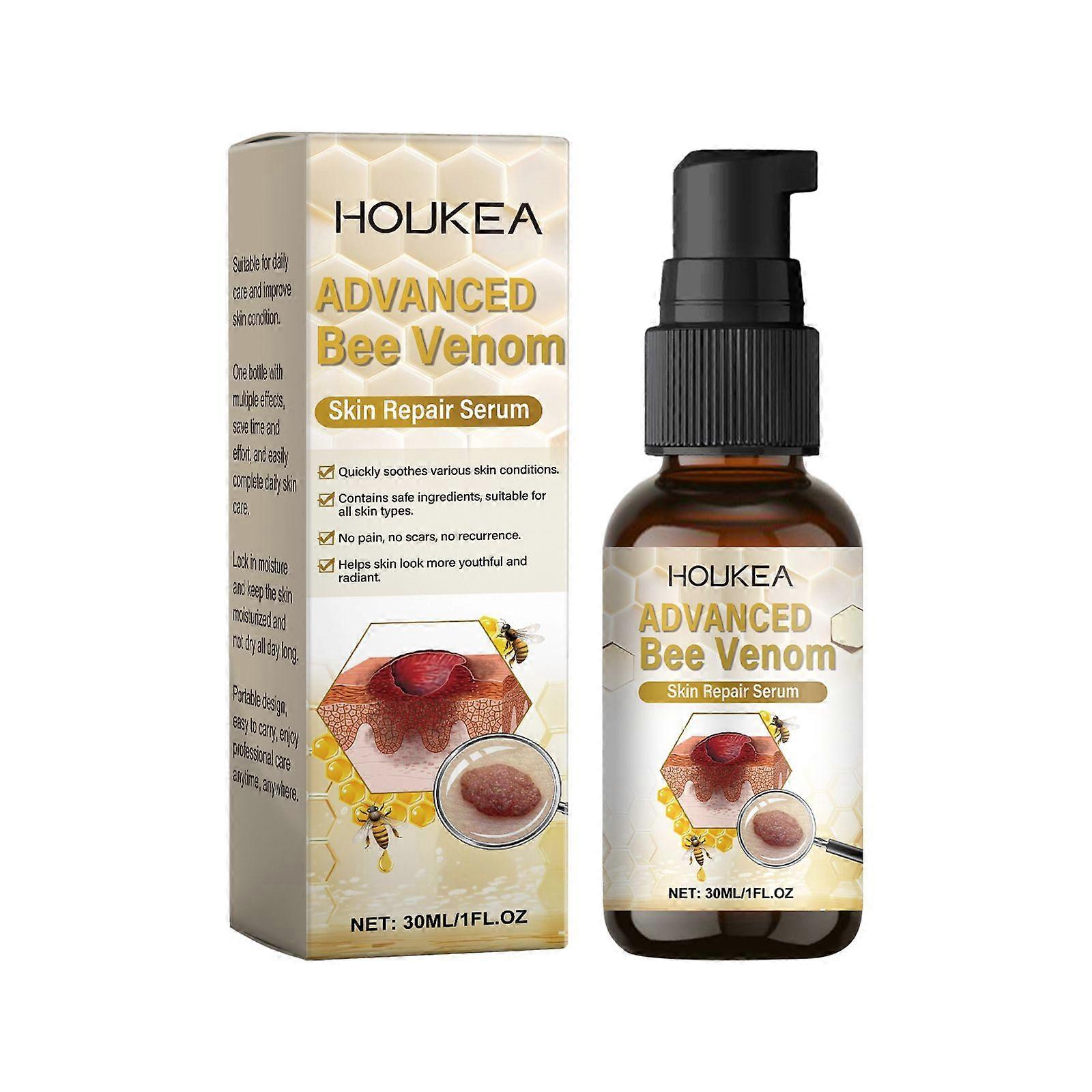 Houkea Bee Venom Skin Serum, A Moisturizing, Gentle And Restorative Cleansing And Smooth Skin Care Solution