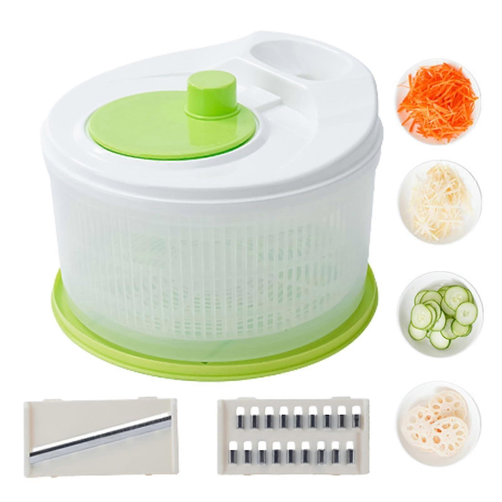 Clear Salad Spinner With BuiltIn Grater, Easy Drain System, NonSlip Base, Style 2, Lettuce And Vegetable Dryer