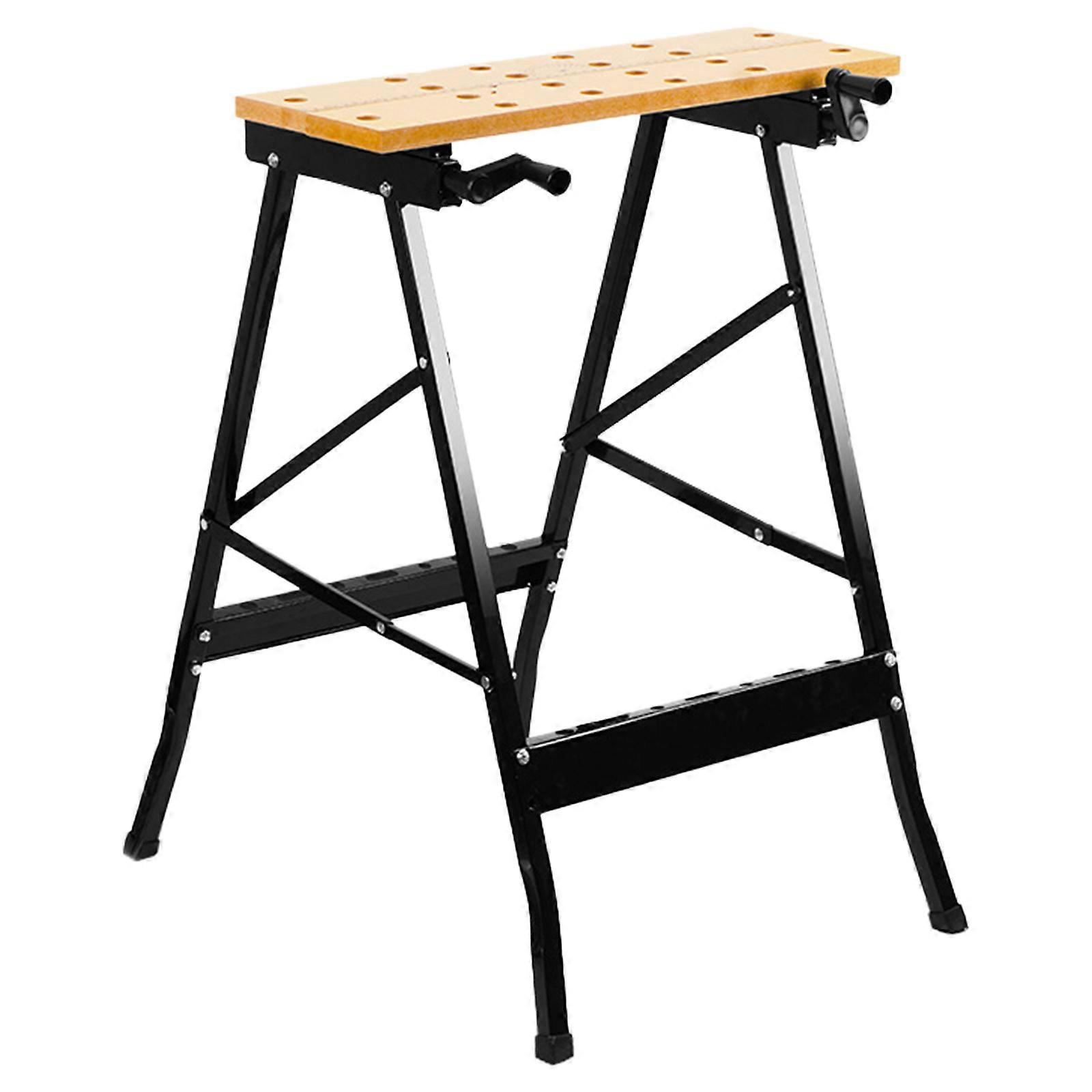Adjustable Workbench Large Load Capacity Hardwood Workbench Suitable for Workshop, Office, Garage, Home Multicolor