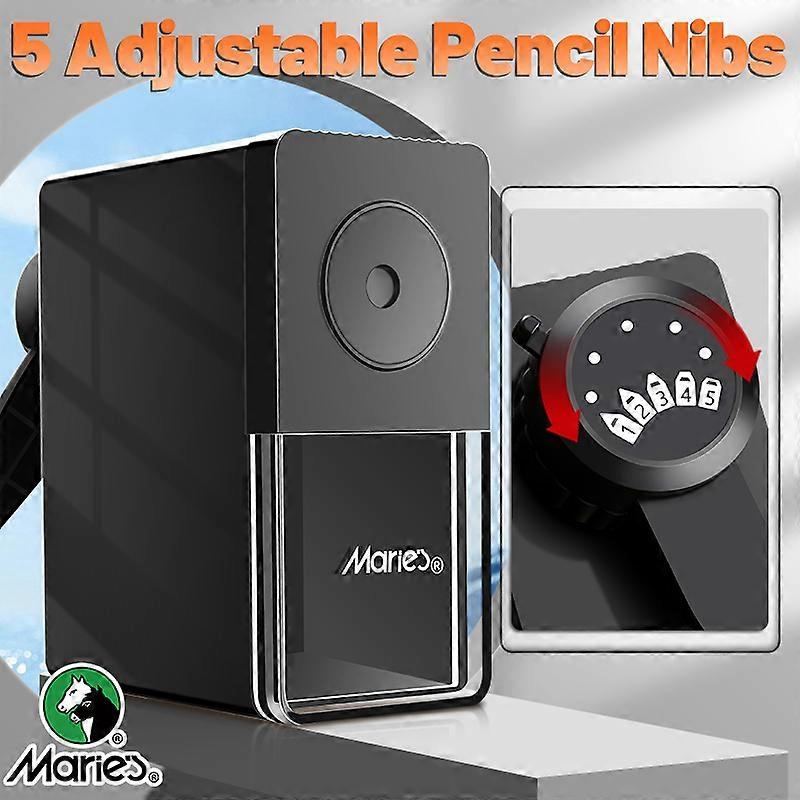 Marie's Pencil Sharpener for Charcoal&Colored Pencils,5 Adiustable Long Pencil Nibs,Manual Pencil Sharpness for φ6-8.2mm
