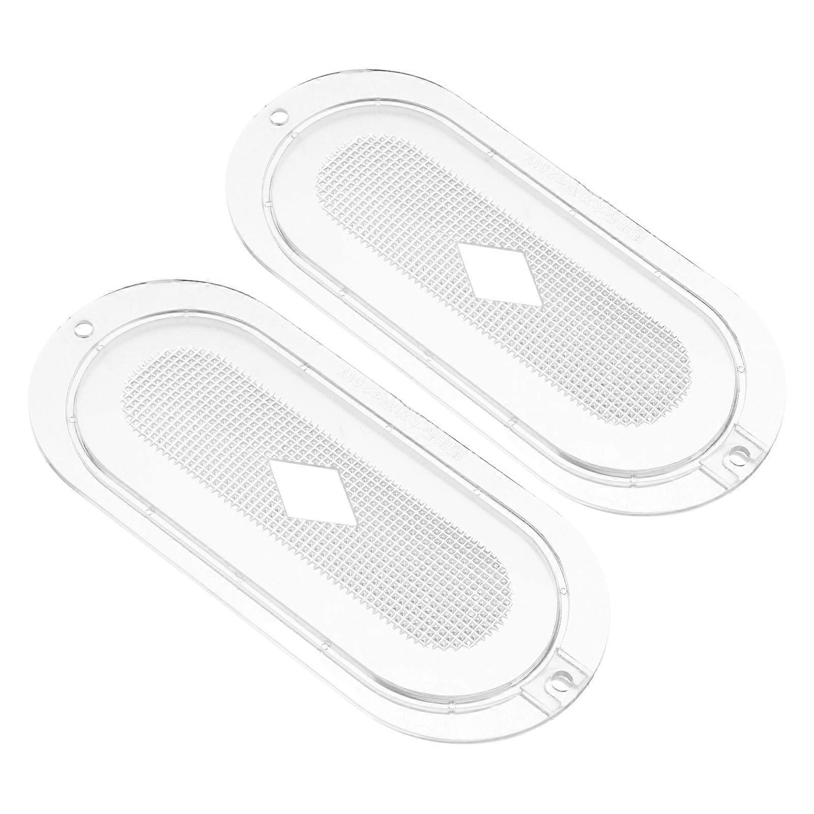 Couvercle de lampe de hotte aspirante transparent en plastique pour éclairage de cuisine (2 pièces, lentille ovale)