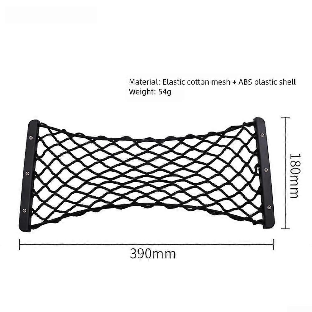 Car Trunk Organizer with Elastic Mesh Storage Net and ABS Shell for Cargo Management, Black Large