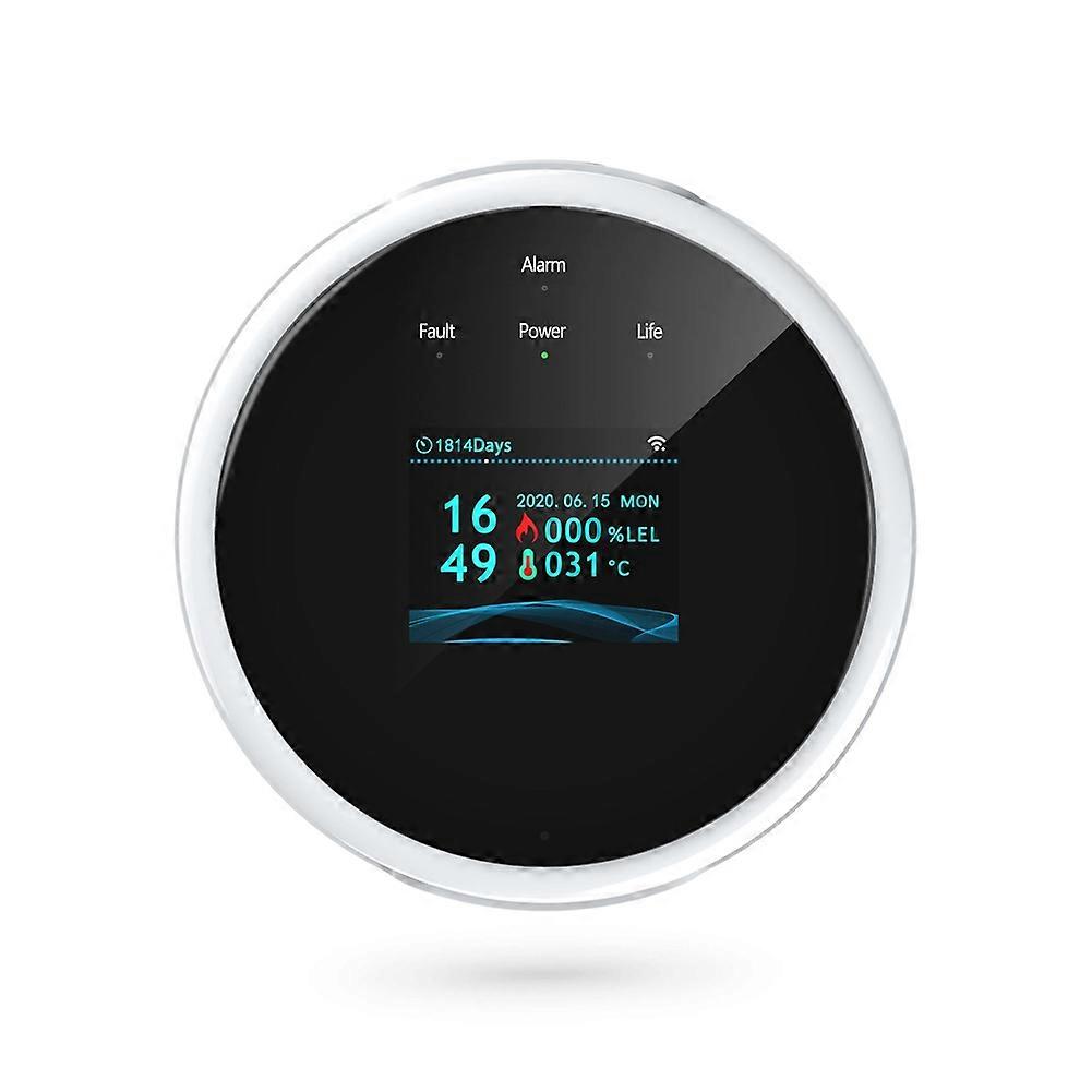 Tuya Wifi Gas Leak Detector Combustible Gas Alarm Color Screen Display Temperature for Kitchen Villa Warehouse