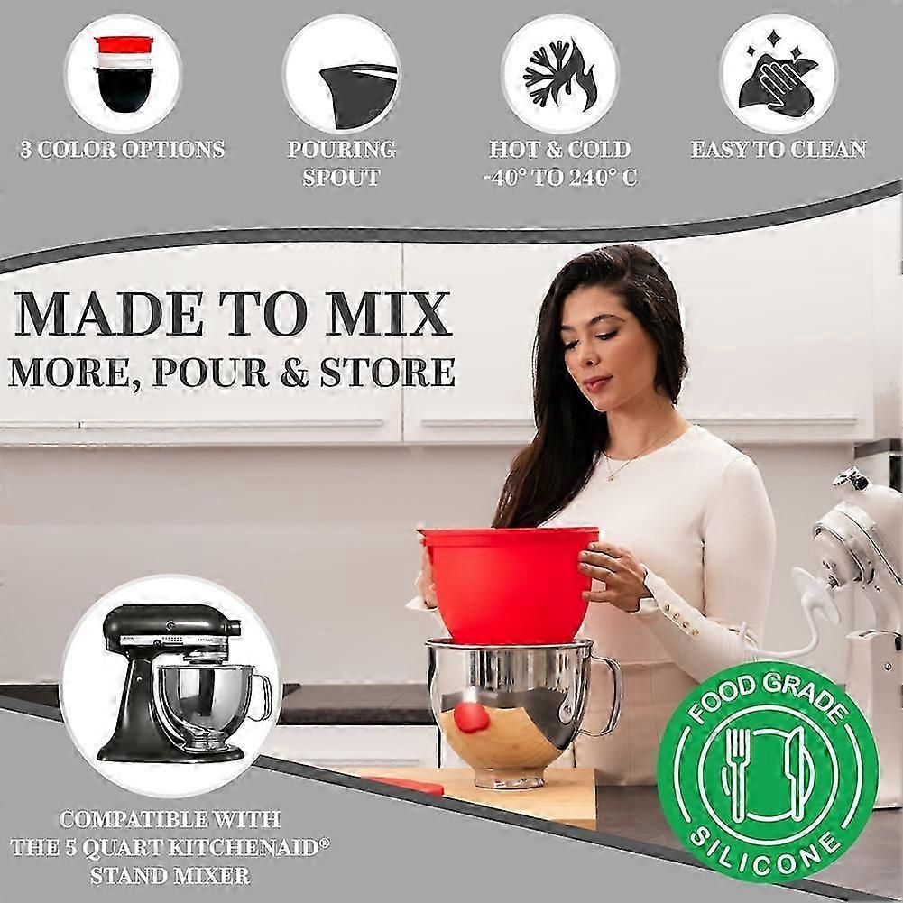 Silicone Liners for KitchenAid 5 Quart Stand Mixer - Stand Mixer Accessories, No More Mixer Bowls Needed A