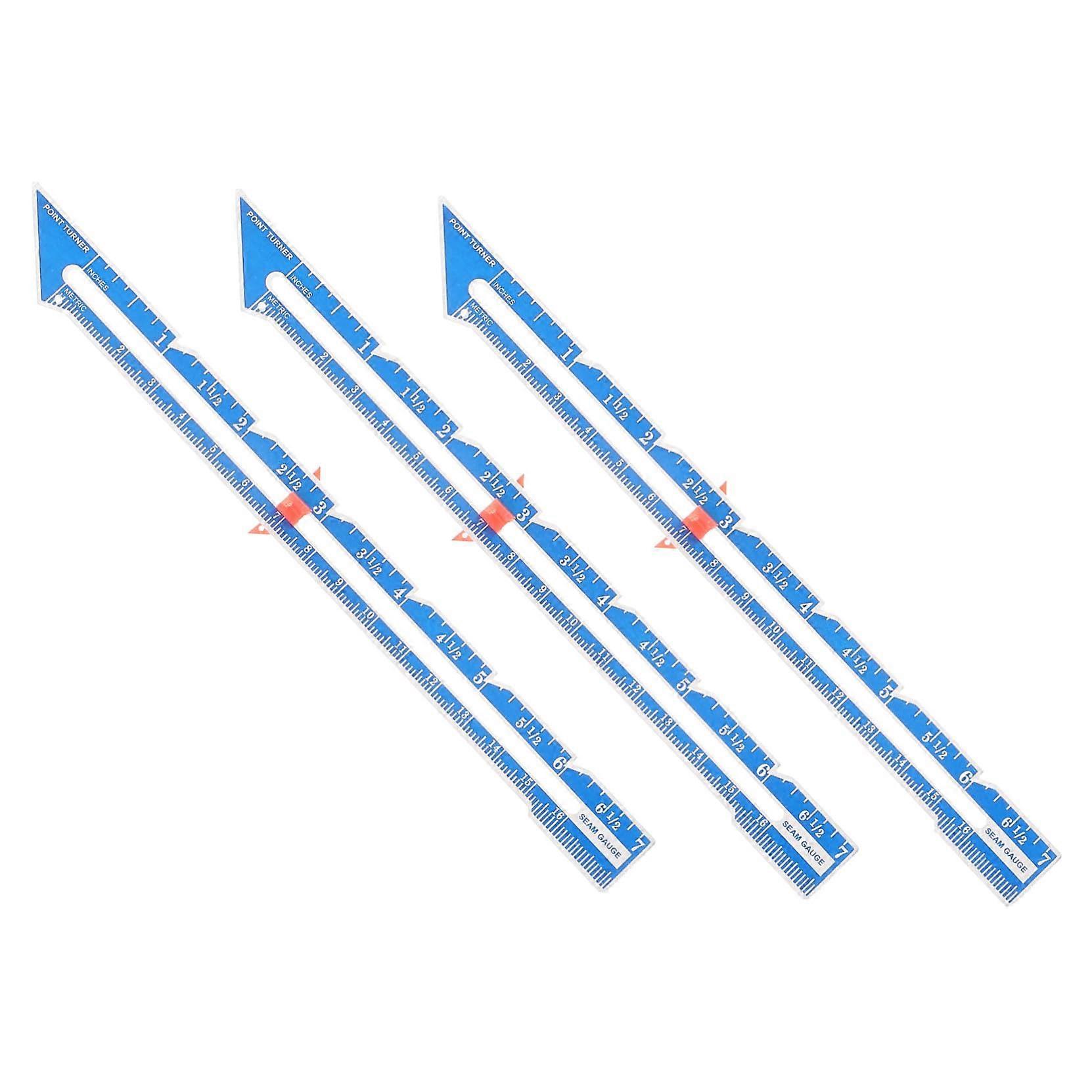 3 Pcs Aluminum Sewing Gauge with Sliding Guide Quilting Ruler for Fabric Measuring and Tailor Craft
