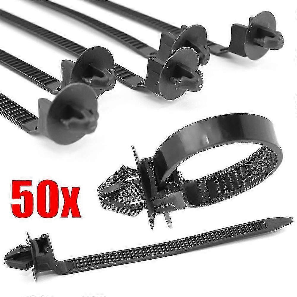 50pcs Nylon Cable Fastening Ties & Clips for yujia - Push Mount Auto Cable Retainers