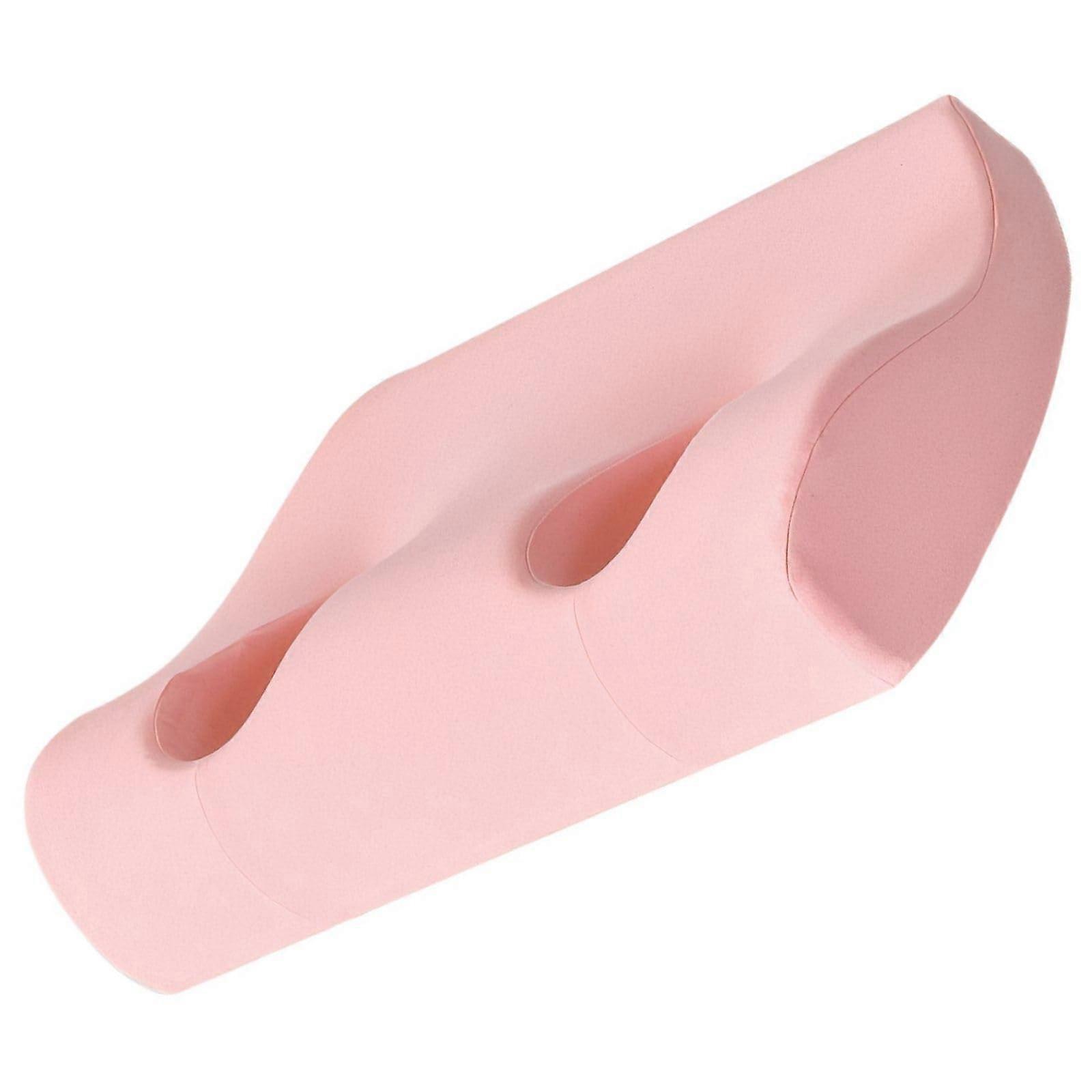 Ear Hole Pillow with Memory Foam for Side Sleepers and Headphone Users, Pink 54x38x11cm
