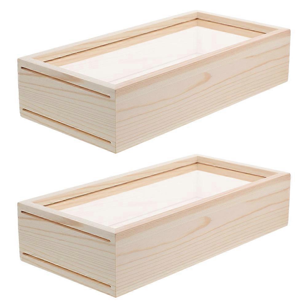 Dry Flower Tree Leaf Specimen Frame for Decoration 2Pcs Wood Acrylic Display Case