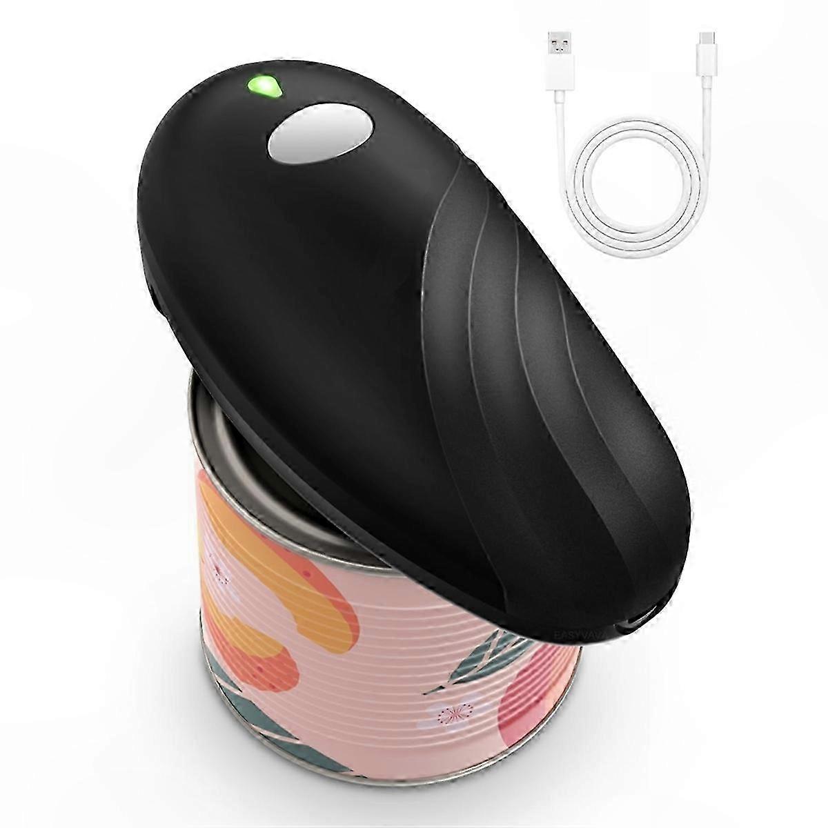 Automatic Smooth Edge Can Opener with One-Touch Operation, Rechargeable Electric Design for Kitchen Use