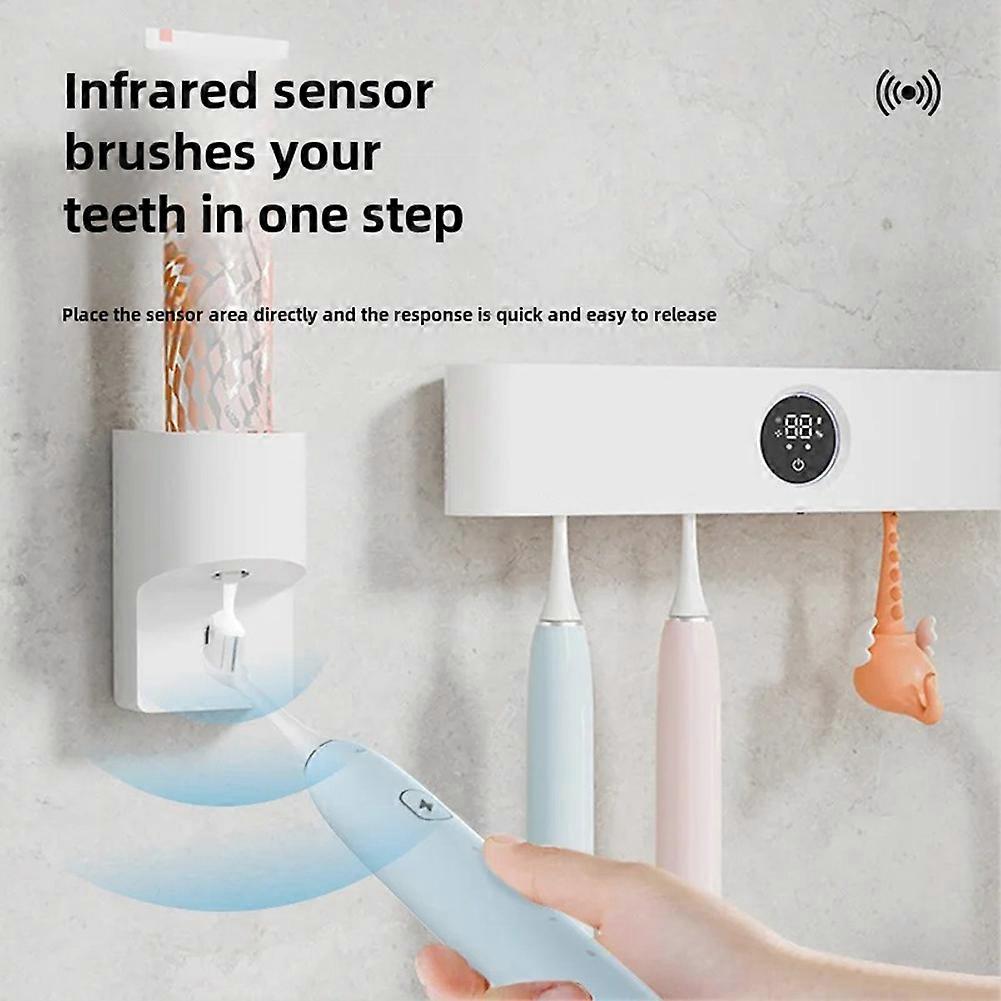 Automatic Sensing Toothpaste Dispenser Child-Friendly Electric Toothpaste Applicator with Storage Rack for Dental Care