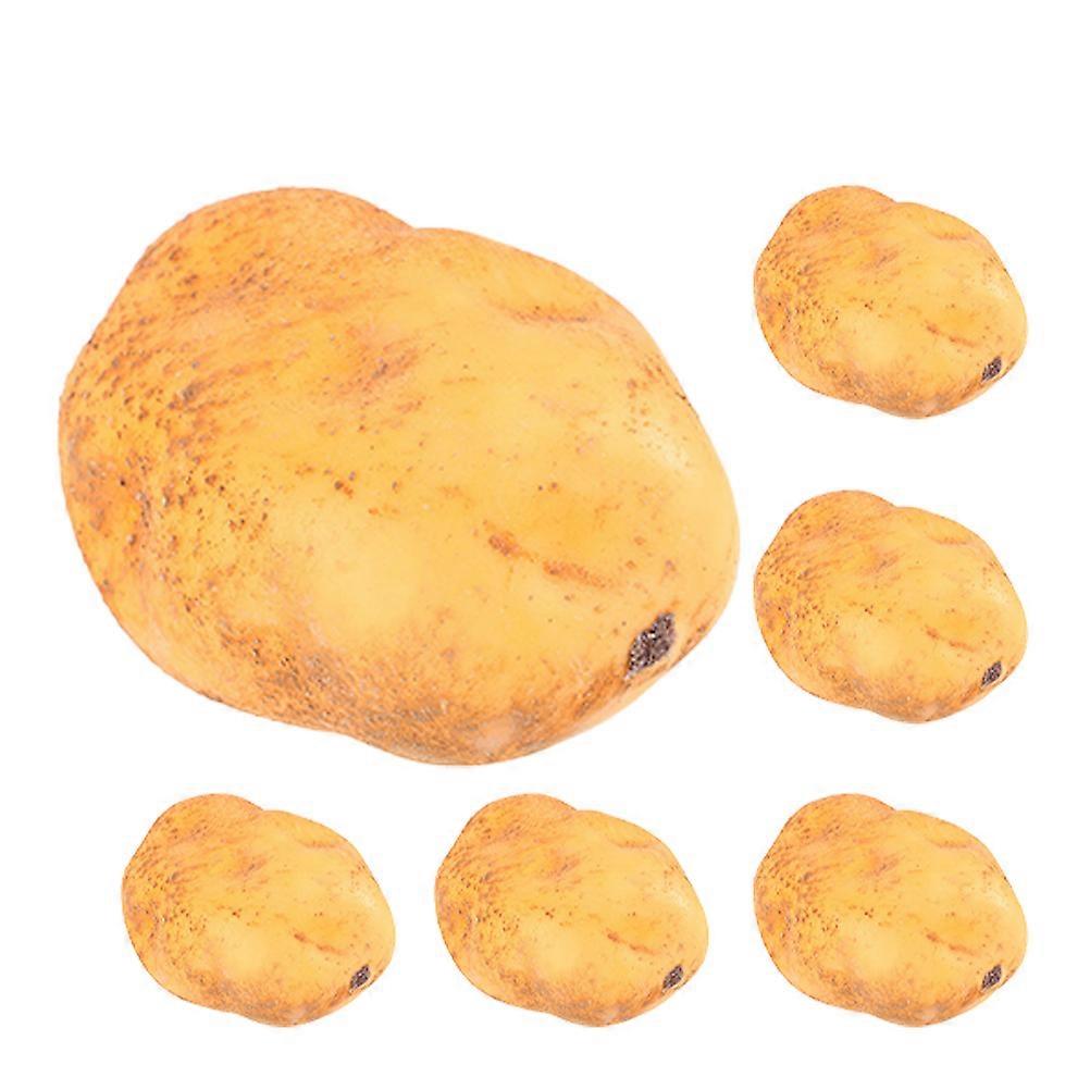 Pommes de terre artificielles réalistes pour la décoration, lot de 6 en mousse.