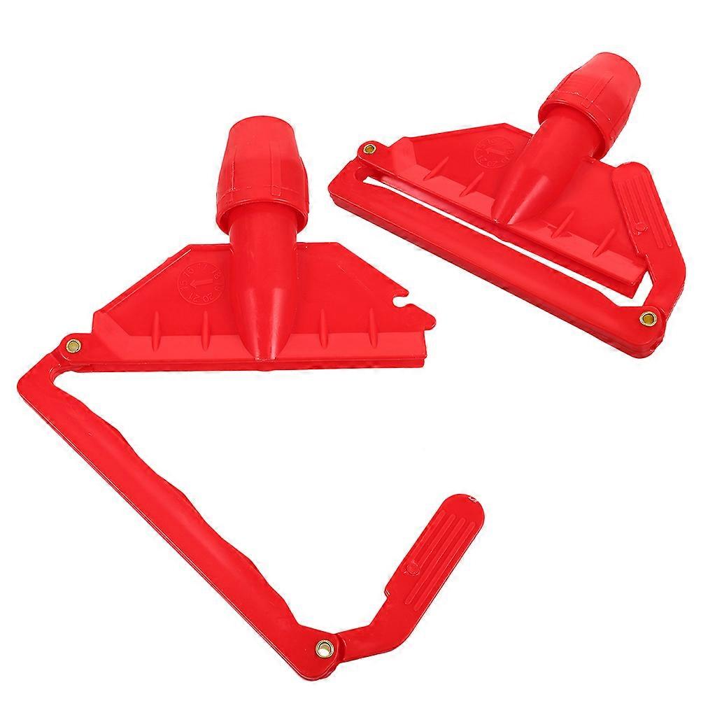 2Pcs Mop Head Clamp Plastic Red Replacement Part for Mop Use