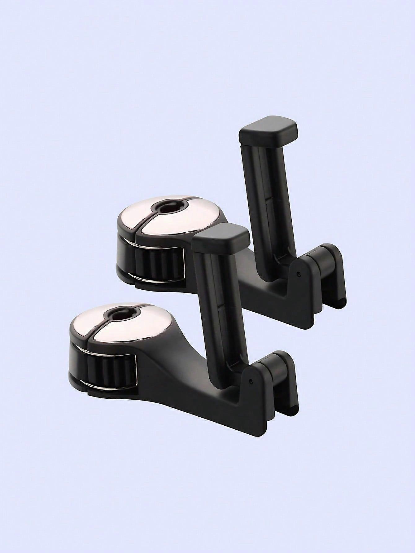 2Pcs 2-in-1 Car Seat Hook Phone Holder: 360�� Rotatable, Secure Lock, Soft Silicone, ABS, Hidden Design, Fits 2.1-3.9" Phones