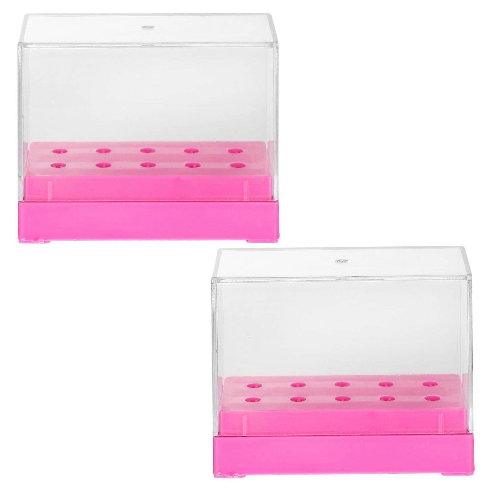 Nail Drill Bit Holder Plastic Nail Drill Bits Organizer for 6Pcs Storage