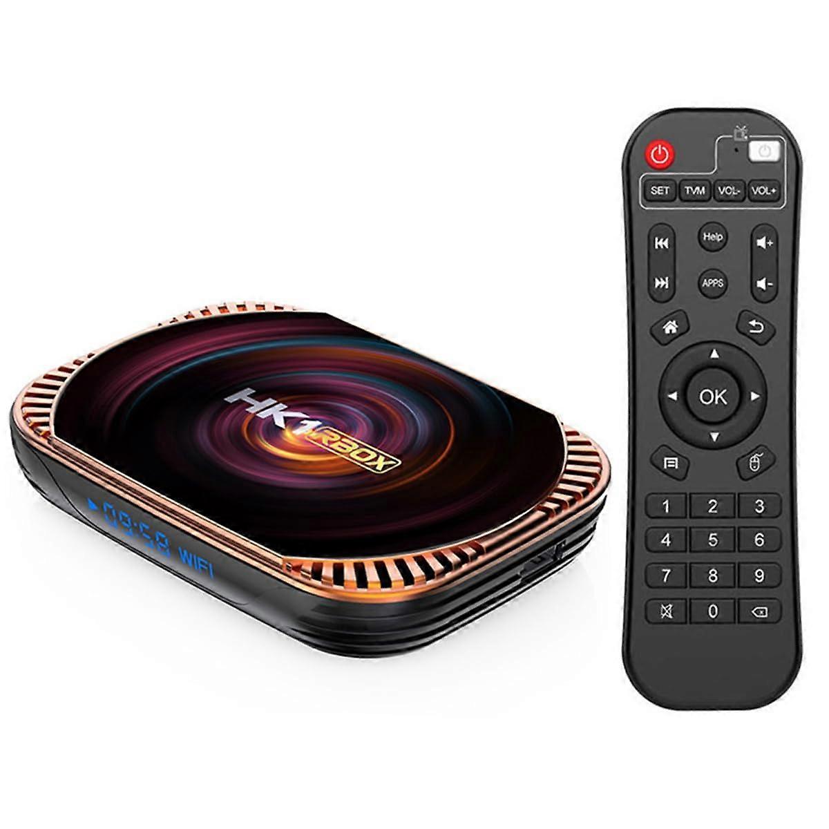 Android 11.0 TV Box HK1 RBOX X4, 4GB RAM/128GB ROM, RK3528 CPU, 2.4G/5G WiFi, 1000M Ethernet, Bluetooth 5.0, 8K H.265 HDR