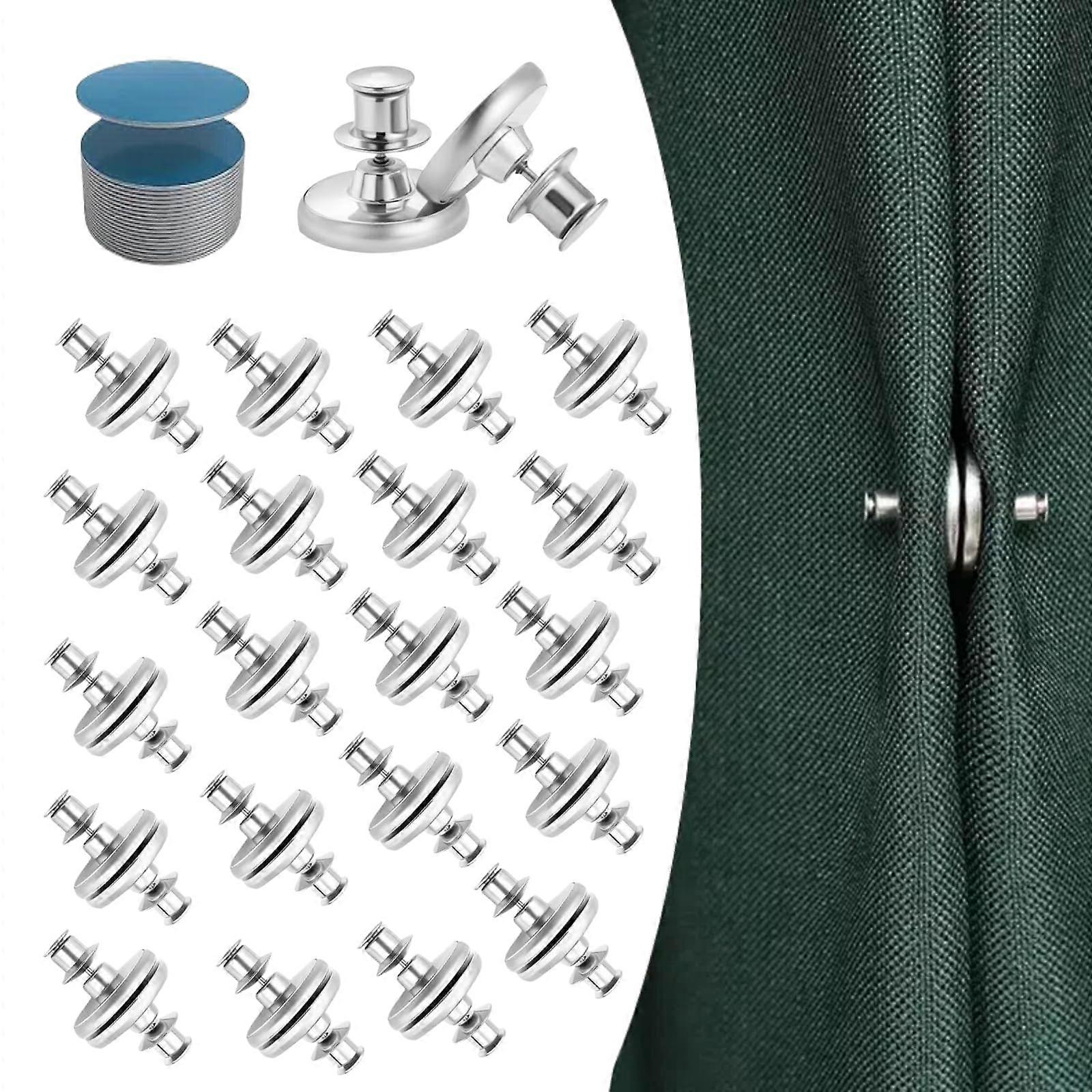 Magnetic Curtain Clips 20 Pairs with Adhesive Patches Light Gap Blocking for Home Bedroom Office