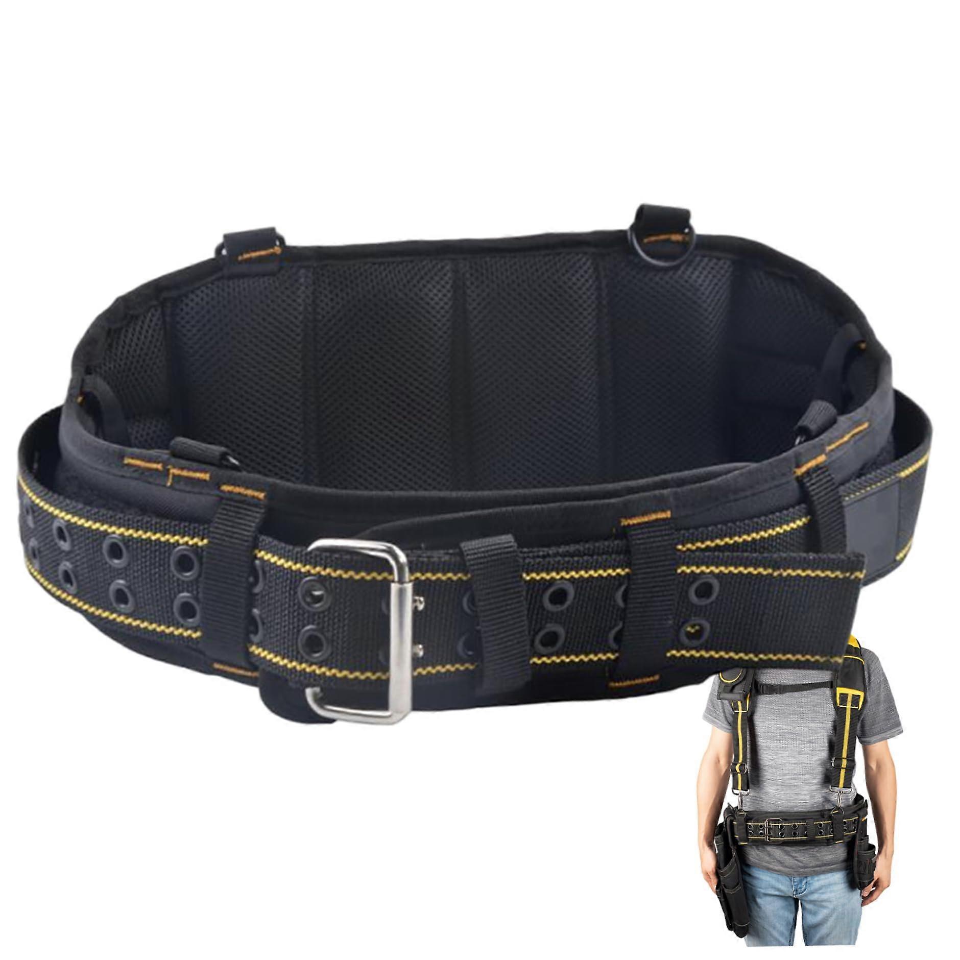 Heavy Duty Adjustable Tool Belt for Men with Breathable Mesh Padding and Multiple Pockets