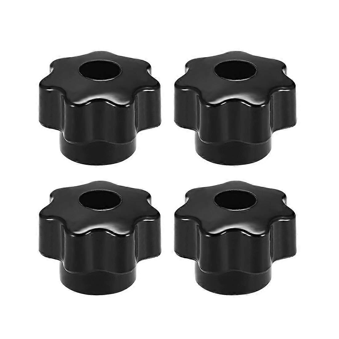 4 Pcs M6 Star Knob Handle Bakelite Grip with Brass Insert for Secure Clamping Easy Install Black