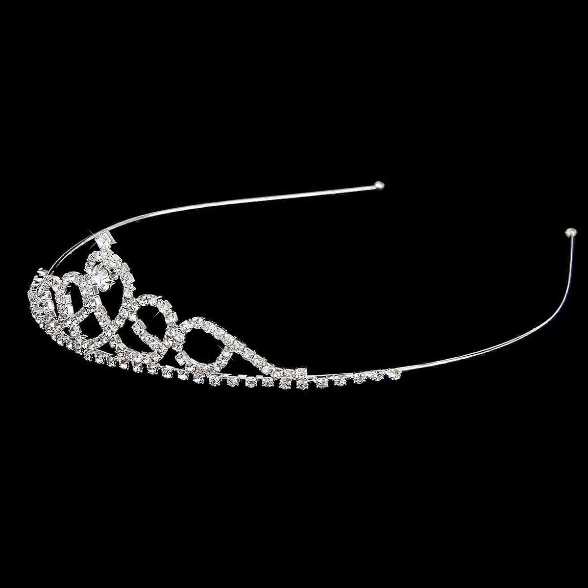Silver Crystal Wedding Tiara for Bridal Hair Loop