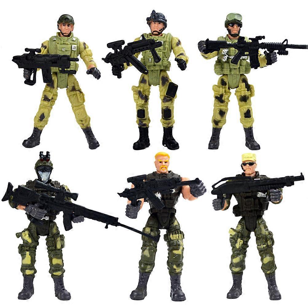 Soldier Model Special Forces Toy for Interactive Play 6Pcs Set Assorted Colors