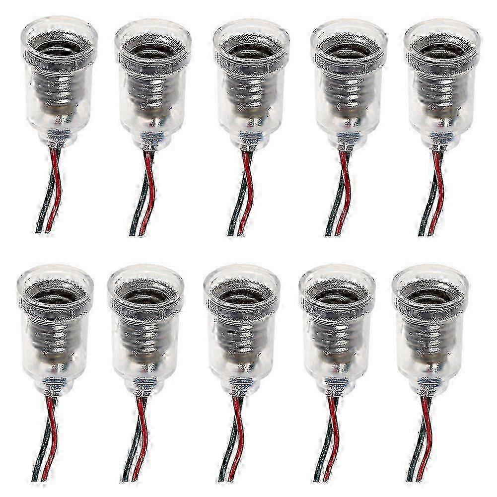 2025 10pcs E10 LED Bulb Base Screw Mount Mini Light Socket Holder with Wire for Circuit