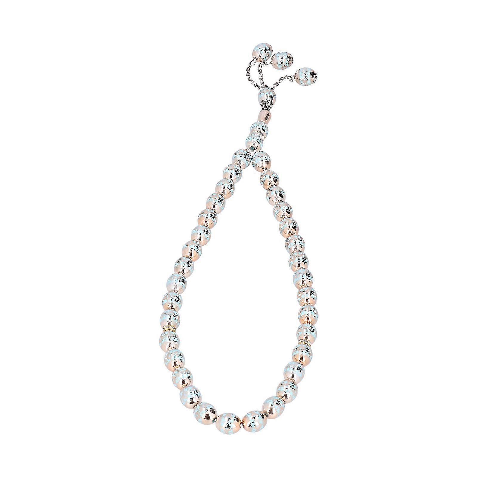 Beads Rosary 33 Grains Maple Leaf Patterns Religious Article Worship Prayer SuppliesBlue