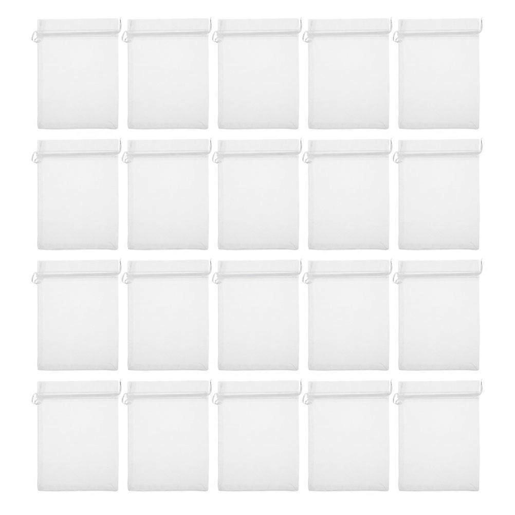 Drawstring Pouch Small Bags For Jewelry Storage Organizer Rectangular Organza 100Set Reusable