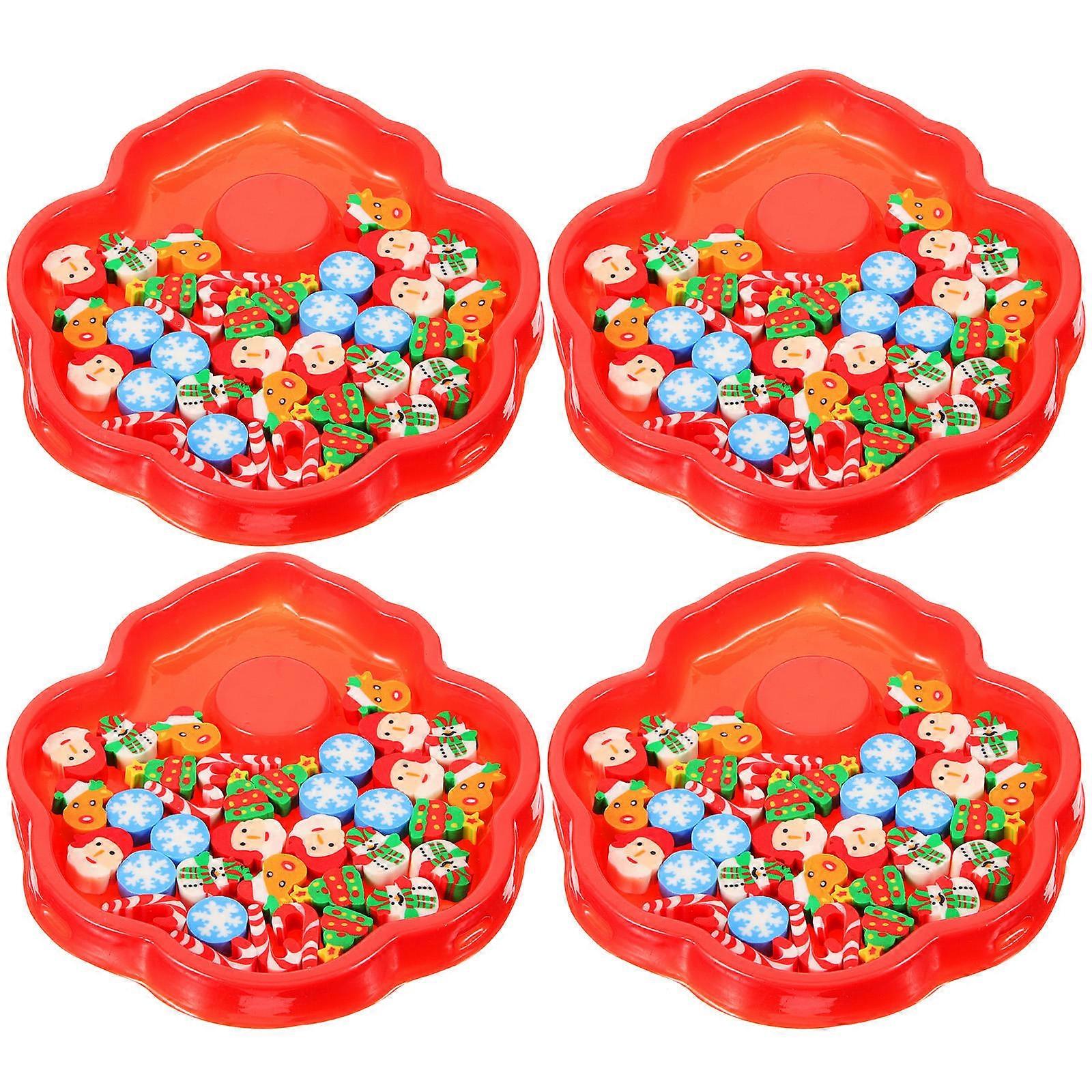 Christmas Themed Santa Claus Shaped Erasers for Study Use 4 Boxes