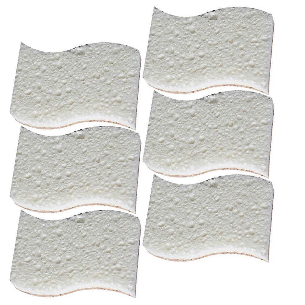 Wok Sponge Multi-Function for Cleaning Use 6Pcs White Wood Fiber Sponges