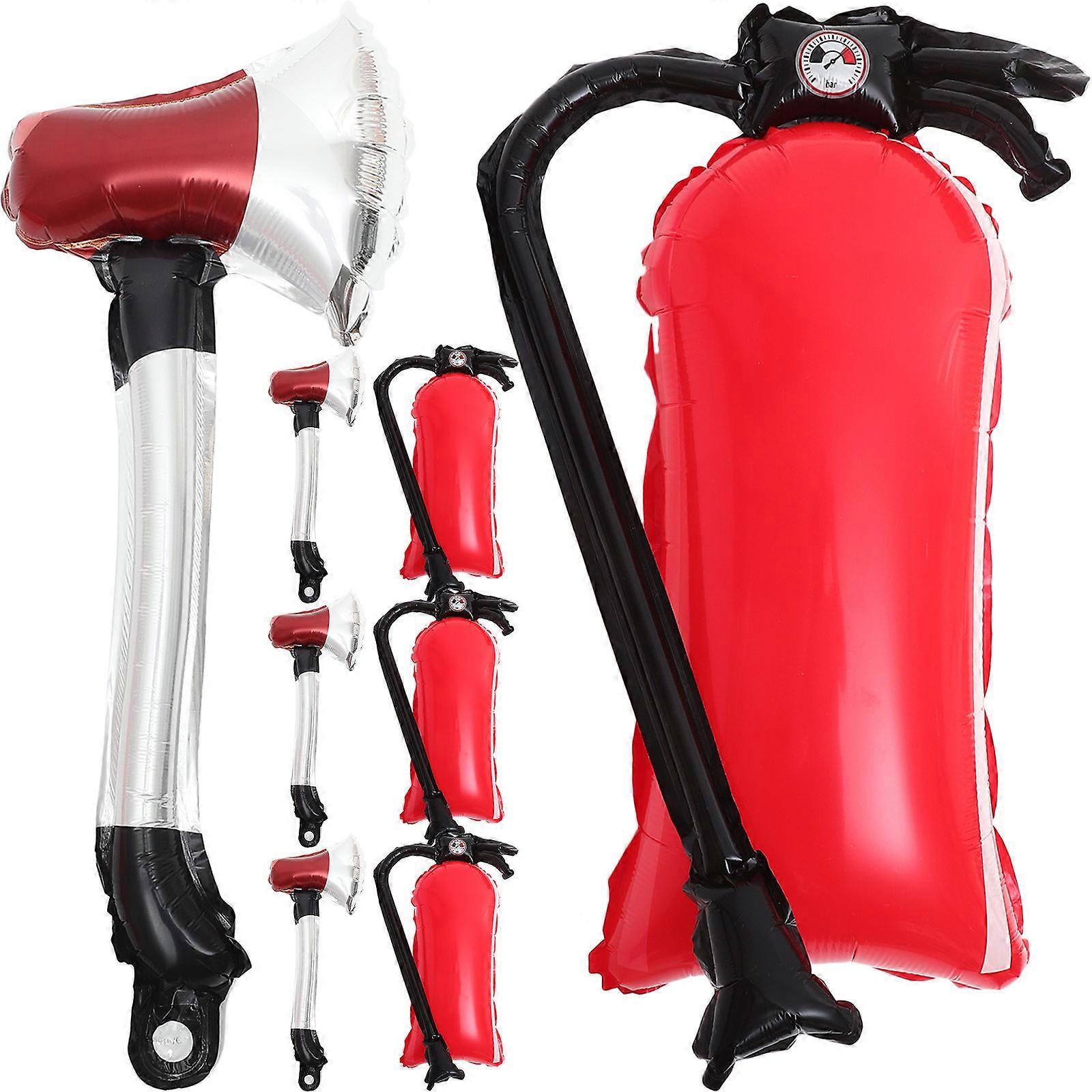 Firefighting Theme Balloon Set with Fire and Extinguisher Shaped Balloons for Decoration Assorted Color