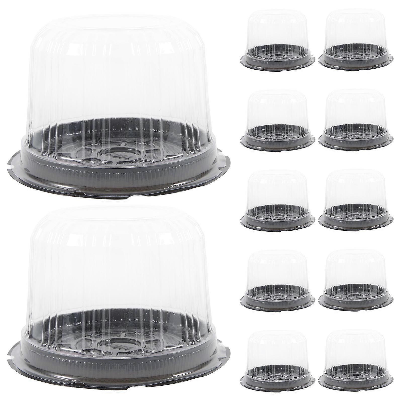 Cake Box Plastic for Display 20Pcs Round Transparent Dessert Boxes