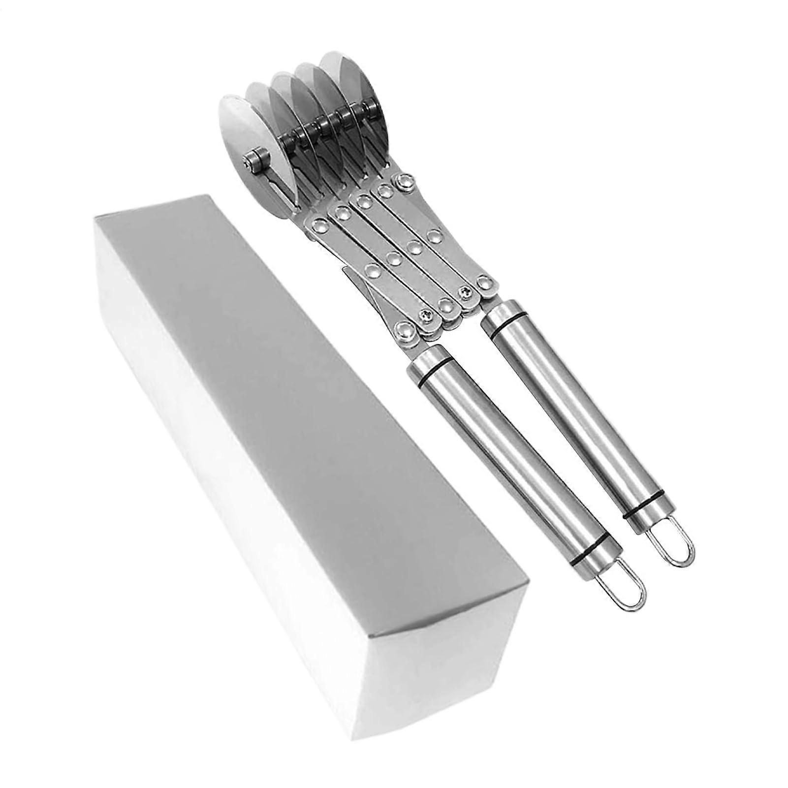 Adjustable MultiWheel Pasta Cutter with Ergonomic Handle, Stainless Steel Dough Divider