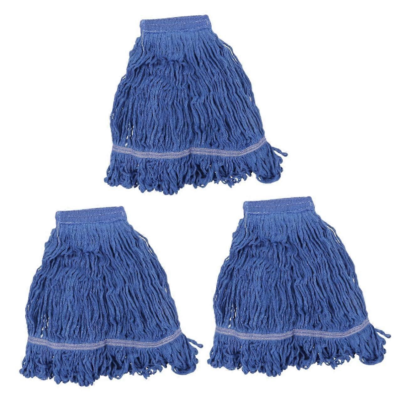 3pcs Heavy Duty Mop Head Replacement Industrial Grade Cotton Polyester Refill for Efficient Cleaning