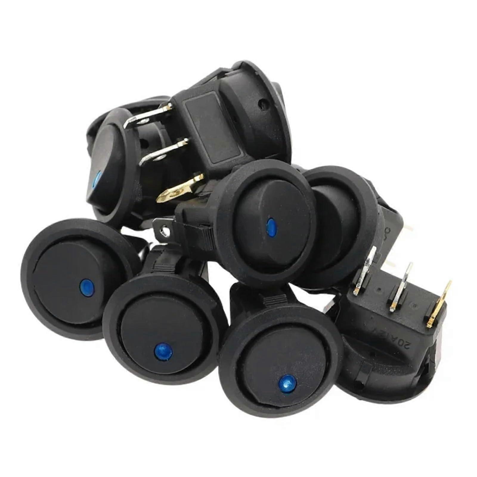 10Pcs Blue 12V LED Rocker Switch 3 Pin ONOFF Toggle for Car Dashboard