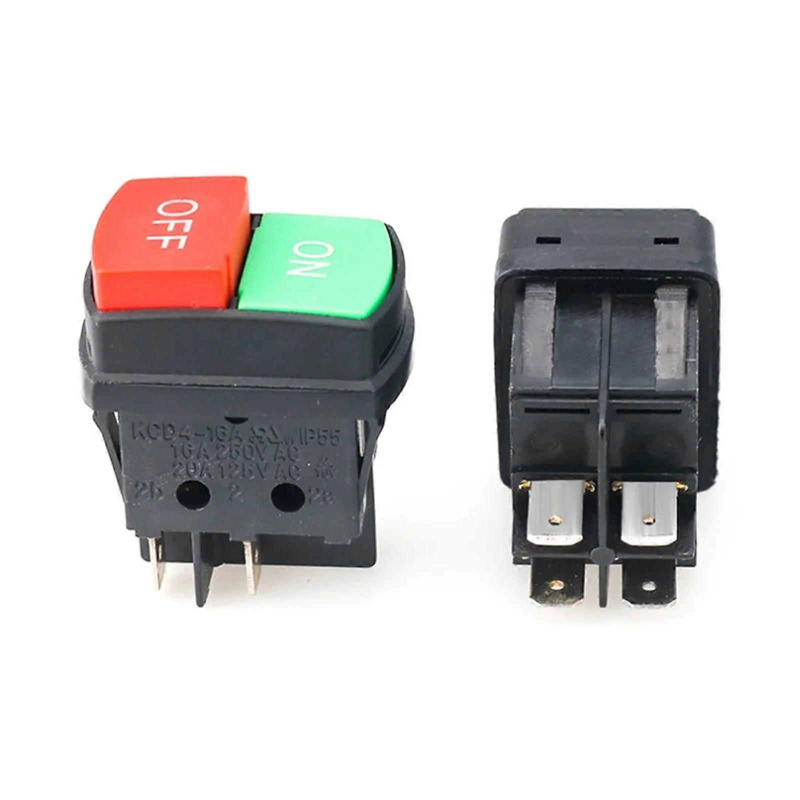 Push Button Switch with Light AC125250V ON OFF Control ABS Shell Boat Switch 6A10A