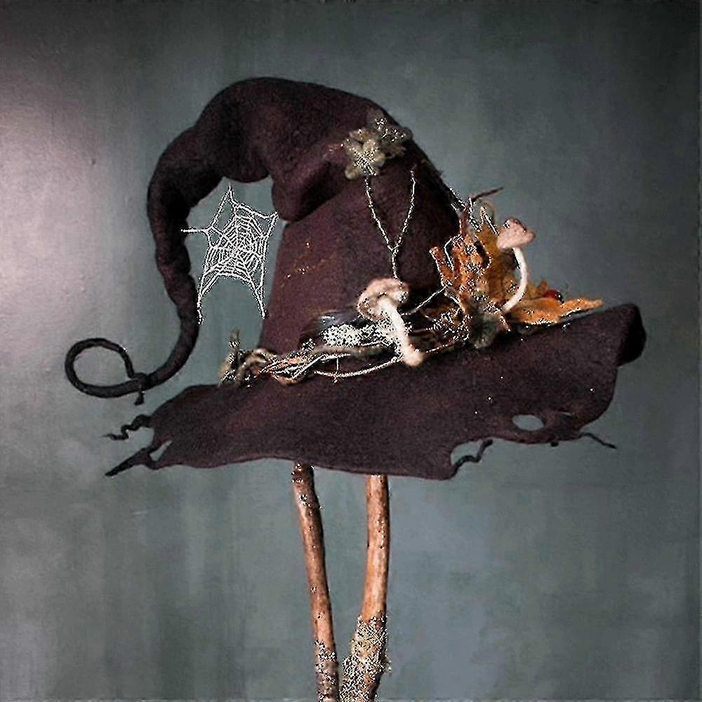 Witch Hat Floral Vine Felt Cap Cosplay Performance Prop